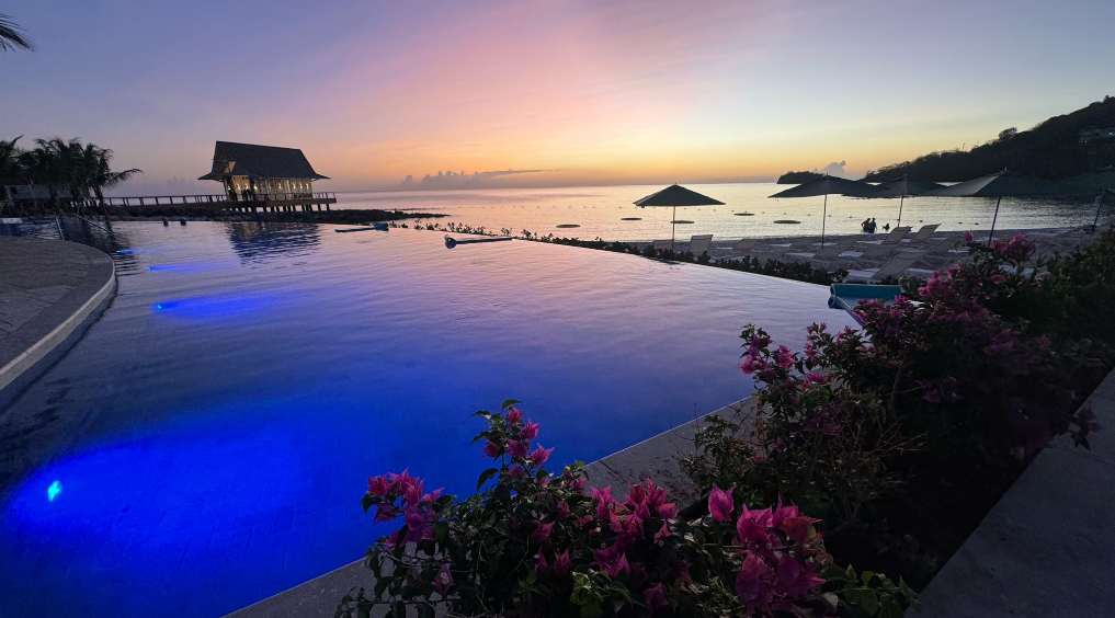 Pool at sunset