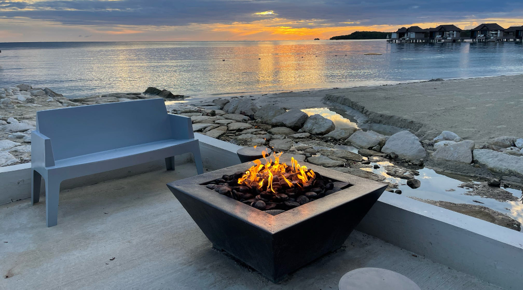 Fire pit on the beach