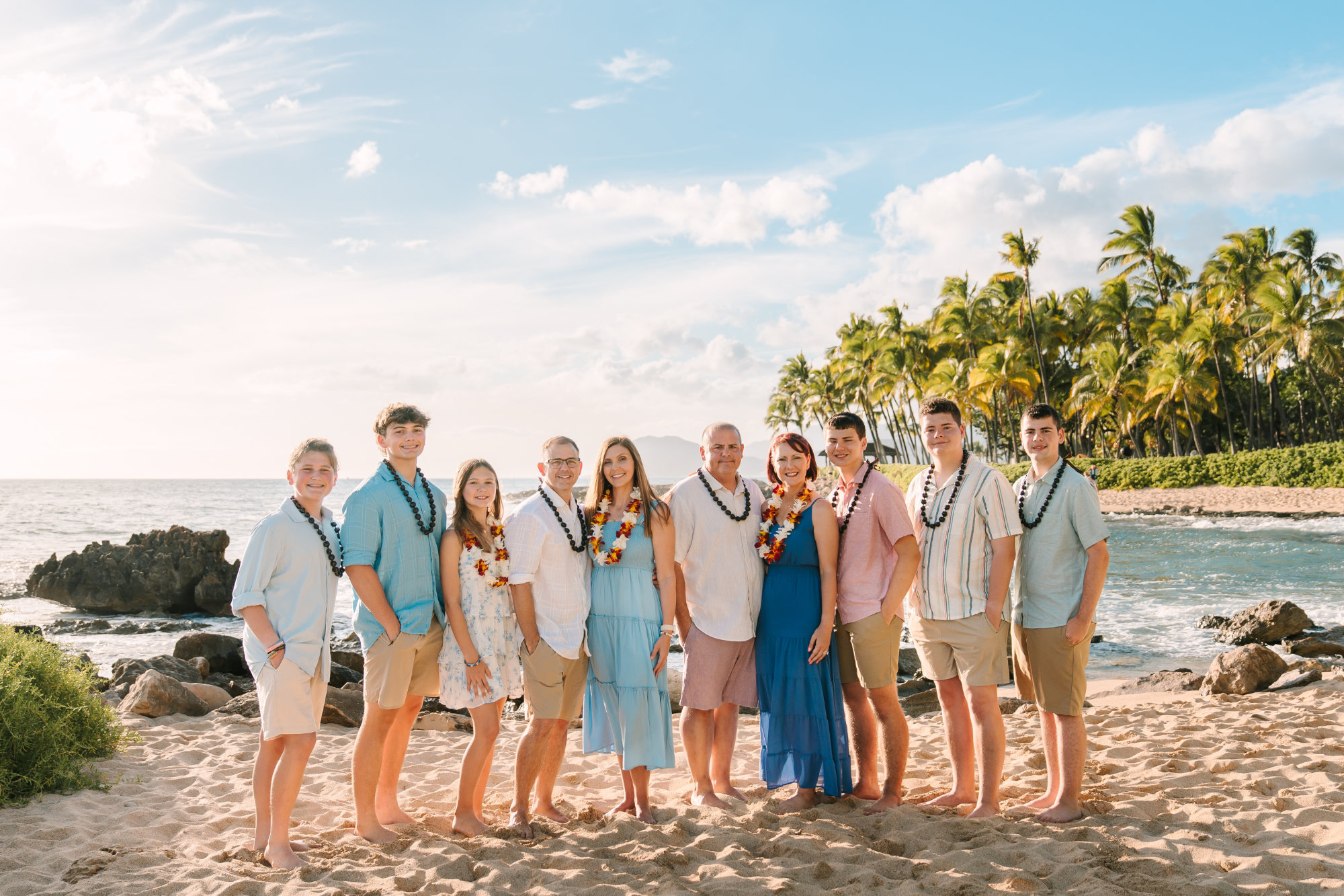 Sunny, Holly, and family on the beach