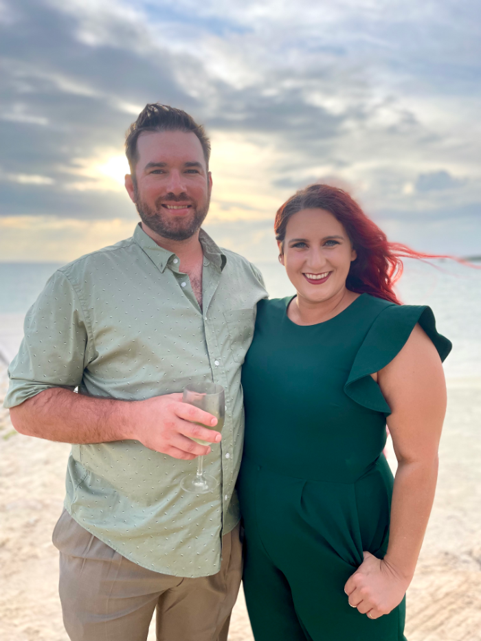 Kelly Lopez and man on beach