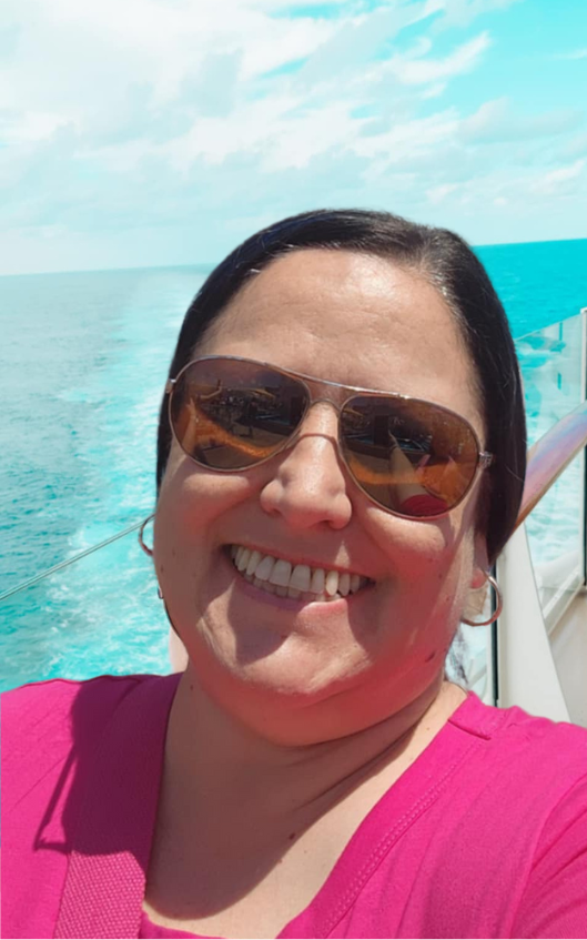 Michelle Hartman on a cruise